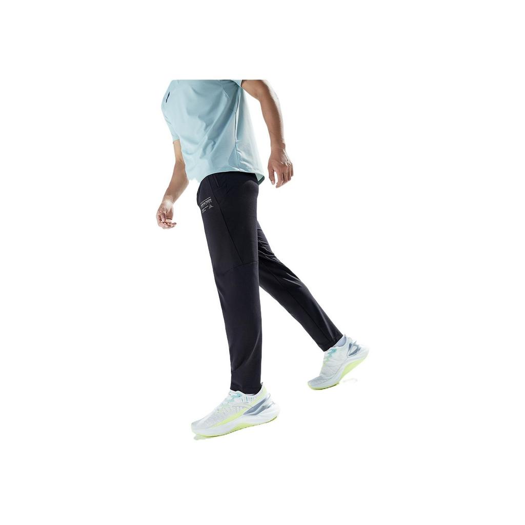 Anta Сплошной цвет с буквенным принтом и эластичной резинкой на талии, прямые спортивные штаны, мужские брюки, черные 952227740-3