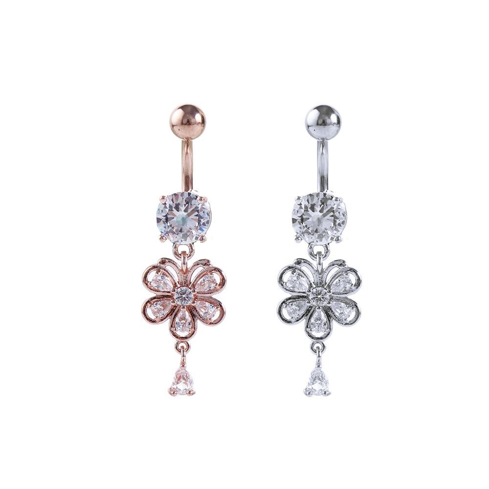Curved Belly Piercings Butterfly Zircon Navel Ring Vintage Body Piercing Jewelry Girl