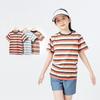 Детская одежда летняя корейская версия нового женского сокровища с коротким рукавом для больших детей трикотажный полосатый топ для девочек с коротким рукавом футболка