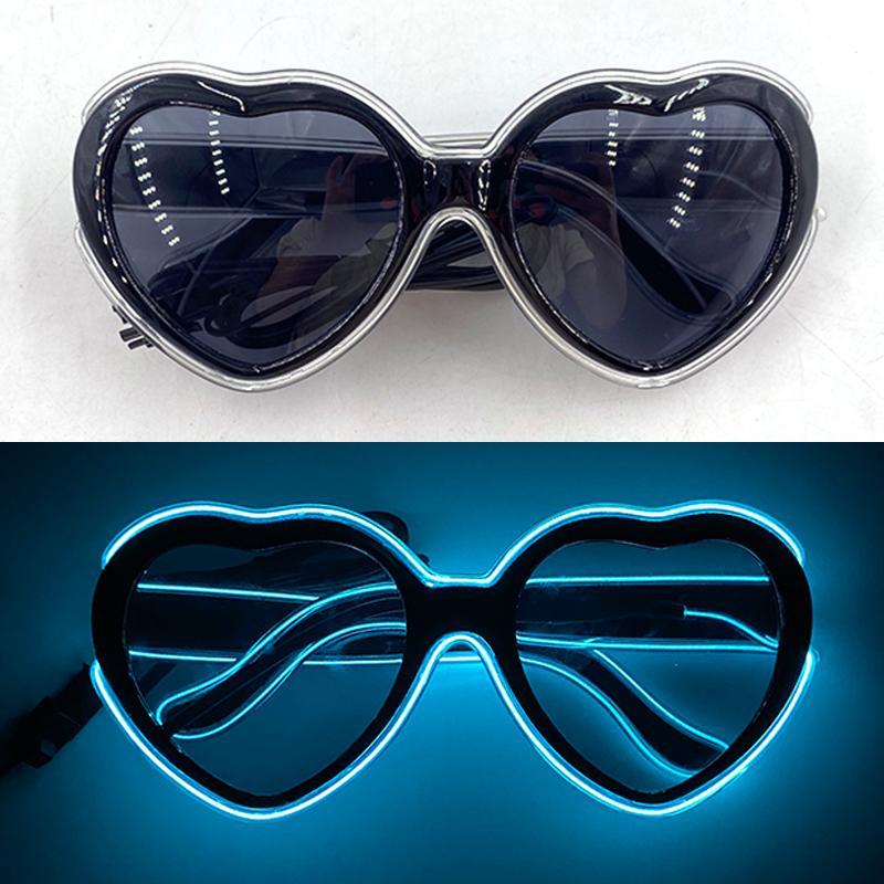 Light Up Led Glasses Neon Party Luminous Glasses EL Wire Glowing Sunglasses Novelty Gift for Adult Glow Bright Light Supplies