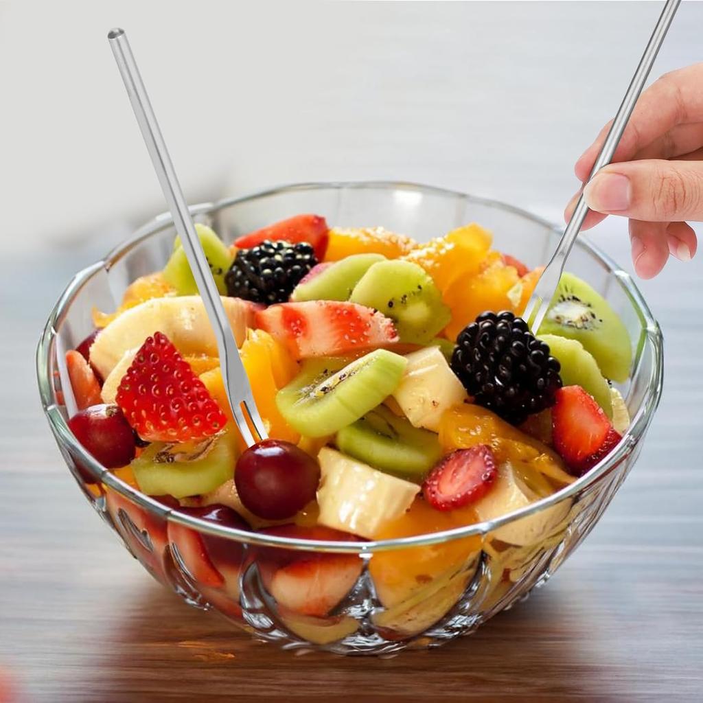 Pickle Forks,6.3 Inch Long Handled Olive,18/8 Stainless Steel Long Handle Salad, Cocktail,Dessert,Fruit s,Pickle Grabber, Appetizer Forks,(4pc)