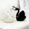 Plush Doll Full Filling Non-shedding Anti-pilling Highly Elastic Fade-less Swan Shape Princess Crown Doll Throw Pillow Gift Supply