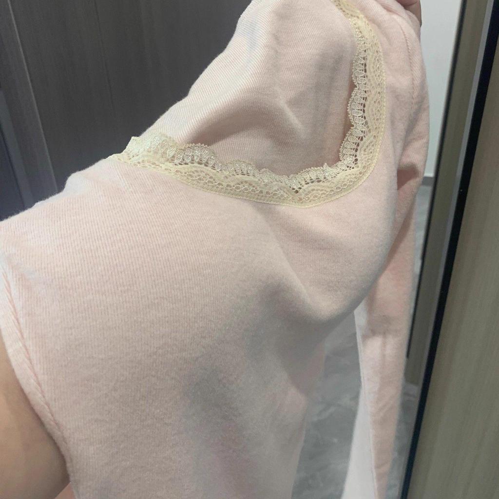 Женская облегающая футболка с кружевом, квадратным вырезом и длинным рукавом, абрикосовая