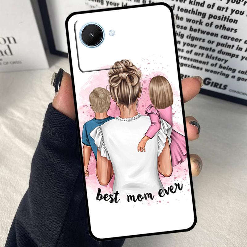 Мама Папа Дочь Сын Девочка Мальчик Для Realme C75 C55 C71 C61 C53 C33 C63 C51 C65 C67 11 12 13 14 15 Pro Plus GT6 GT7 Pro Чехол