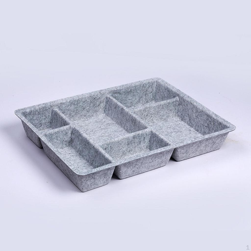 Drawer Organizer Tray 6 Compartments Holder Space Saving Storage Box Separator for Kitchen Home