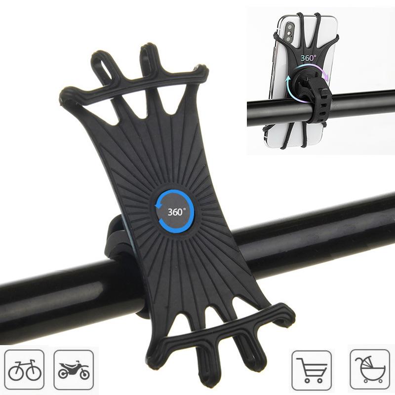 Versatile 360 Degrees Rotate Silicone Cell Phones Holder For Bicycle MTB Bike