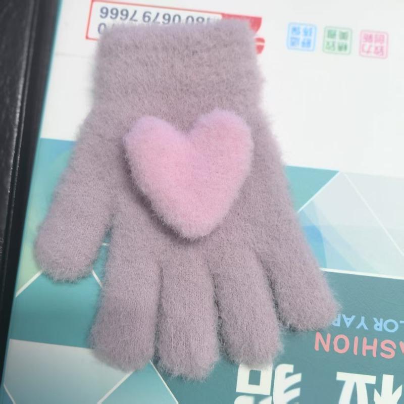 Children's Gloves Men's and Women's Five-finger Gloves Children's Autumn and Winter Warm Full-finger Gloves 2-7 Years Old