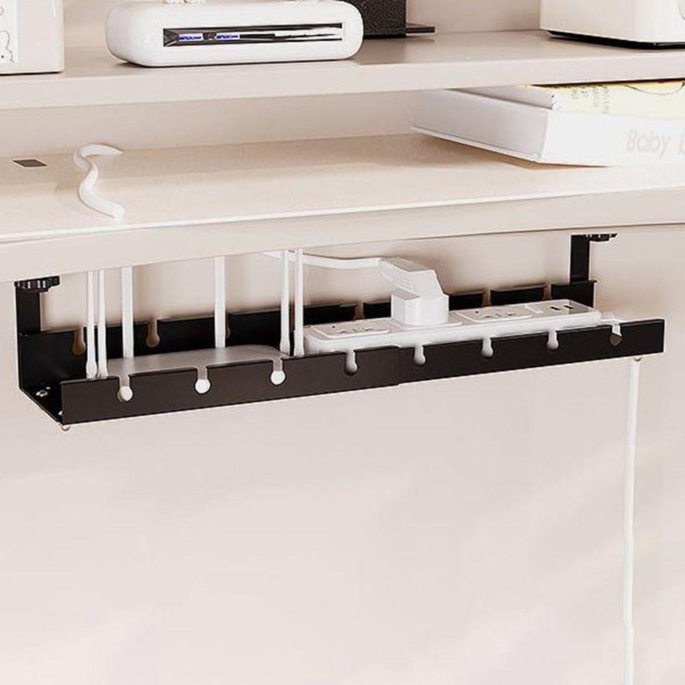 No Drilling Under Desk Cable Management Tray Heavy Duty Under Desk Cable Shelf Workplace Setup