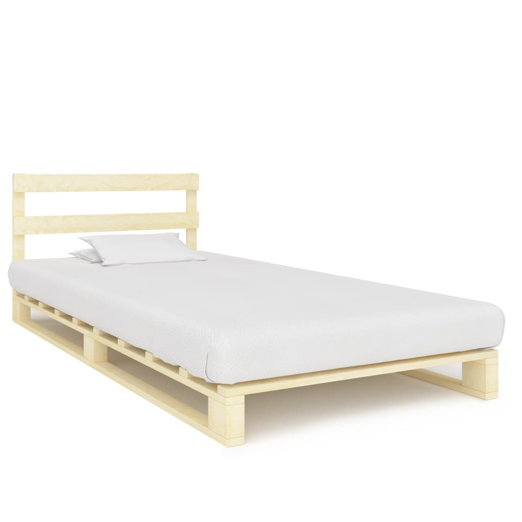 Solid Wood Pallet Bed Frame Pine 90*200 cm