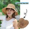 Foldable Summer Sun Hat Crochet Sunshade Hat Casual Sunscreen Visor Cap  Girl