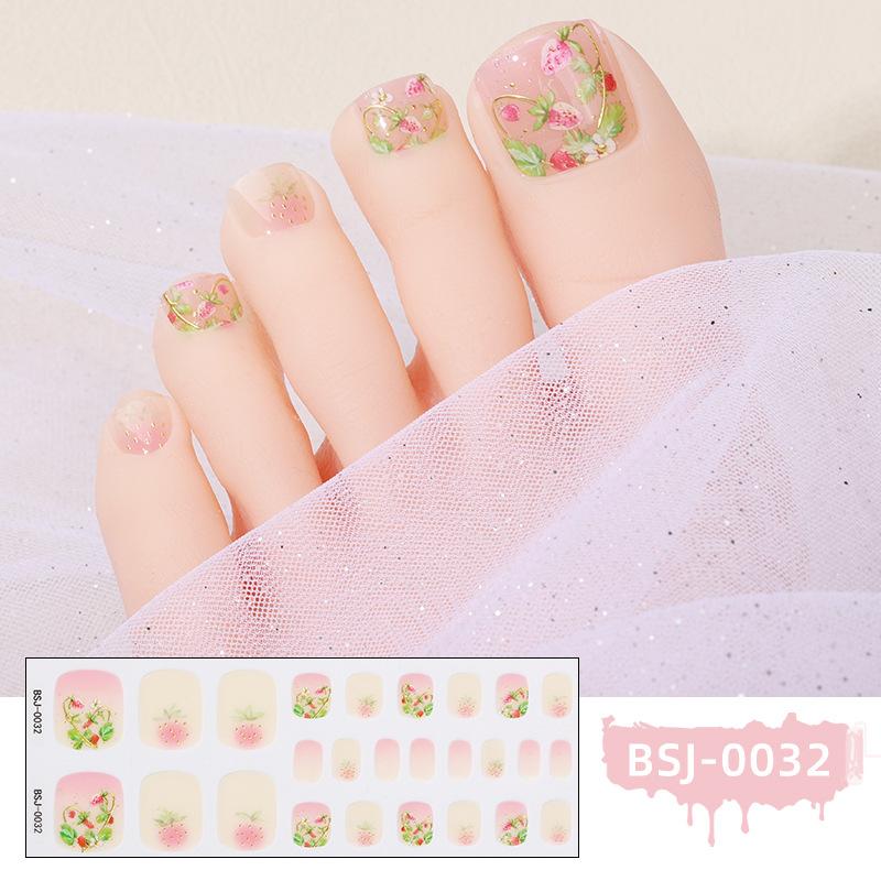 New Gel Manicure Stickers Toe Stickers Waterproof Hot Stamping Semi-cured Nail Stickers