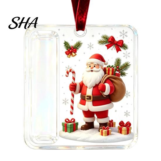 Transparent Acrylic Gift Ornament Christmas Money Holder Ornament, Cash Hanging Decor with Stocking Stuffer for Festive Pattern, Tree Pendant Surprise