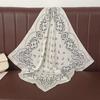 Y2K Small Square Scarf Spicy Girls Hair Scarf Elegant Cashew Flower Print Scarf  Beach