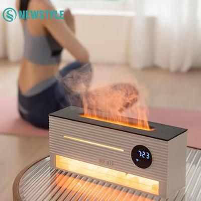 Новый увлажнитель воздуха Flame Rock 260 мл, большая емкость, ароматизатор с эфирным маслом, часы, красочные ночные огни Flame Abiment