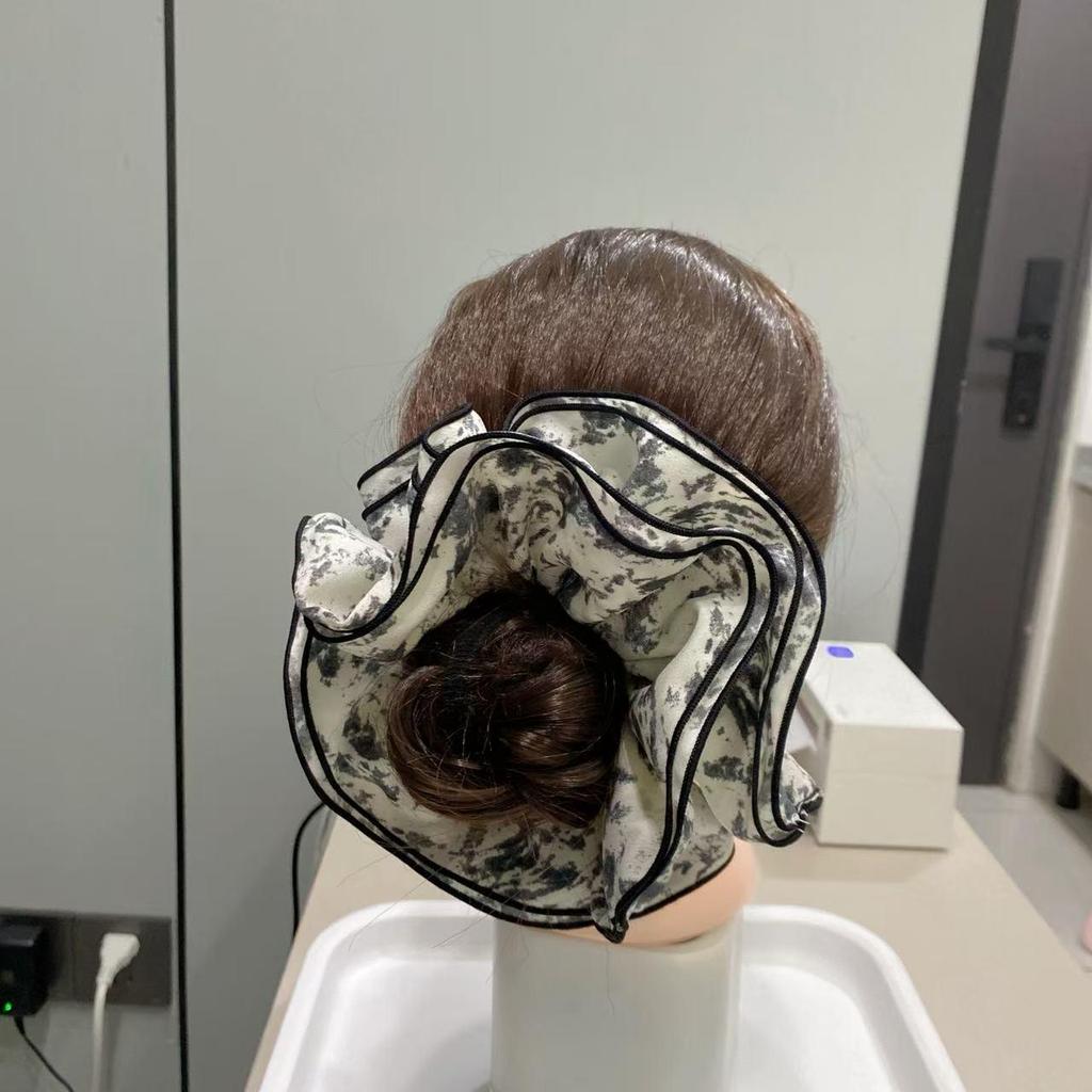 2025 High-End Retro Korean Ink Wash Scrunchie Hair Flower Accessory