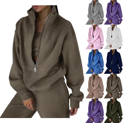 Женский комплект из 2 предметов, спортивный костюм, большой свитшот на молнии с длинными рукавами и брюки-карандаш, комплект спортивных штанов с широкими штанинами, спортивный костюм