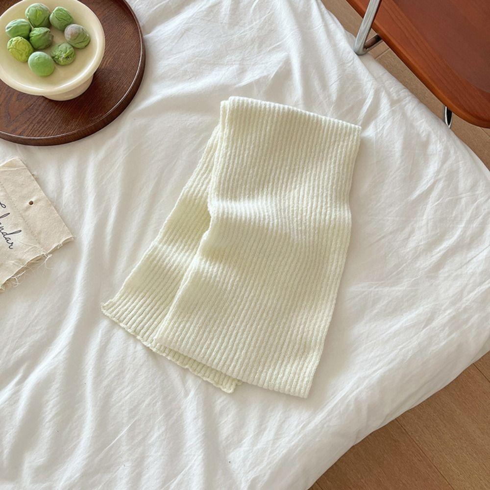 Keep Warm Solid Color Scarf Long Wool Shawl Retro Knitted Scarves Autumn Winter