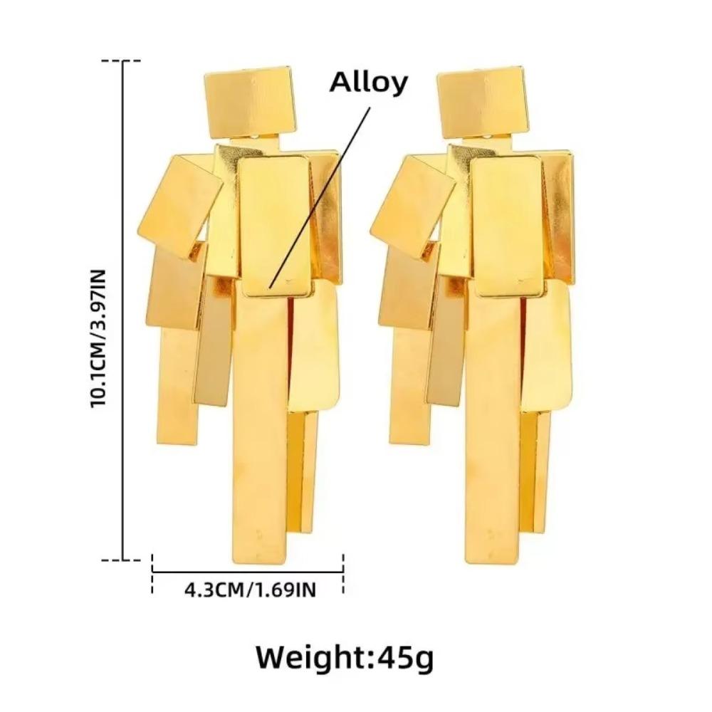 Square Geometric Tassels Dangle Earrings Holiday Party Jewelry Stud Earrings Women Gifts