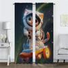 Космический кот Занавеска для окна для комнаты 2 панели Домашние интерьерные шторы Перегородка Тюль для спальни Шторы Хэллоуин Украшение Гостиная