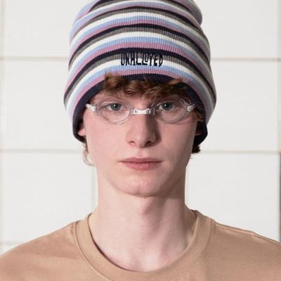 ШАПКА БИНИ С ЛОГОТИПОМ И ПОЛОСКОЙ / ТЕМНО-СИНИЙ