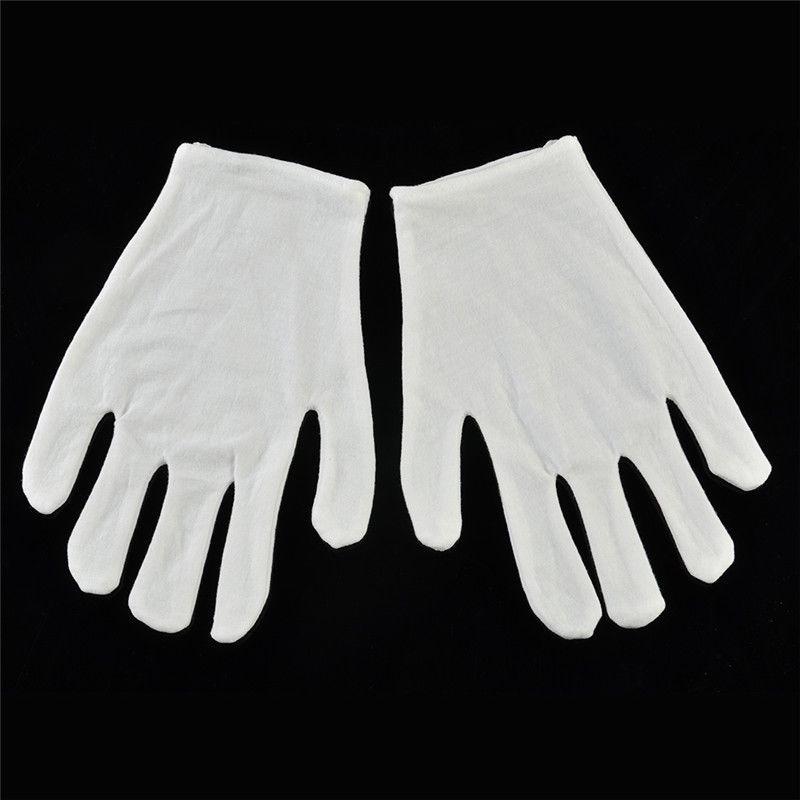 Рабочий хлопок Белый хлопок Инспекция Белый Wenwan Этикет Белый 2 пары Перчатки Трудовое страхование Аксессуары