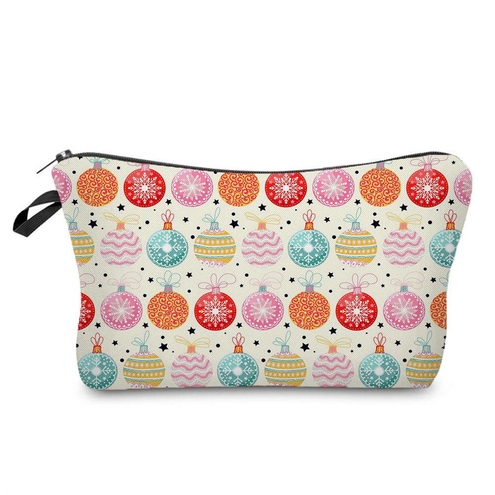 Женская Рождественская подвеска Принт Косметичка Органайзер для туалетных принадлежностей Дорожный чехол для хранения 6693