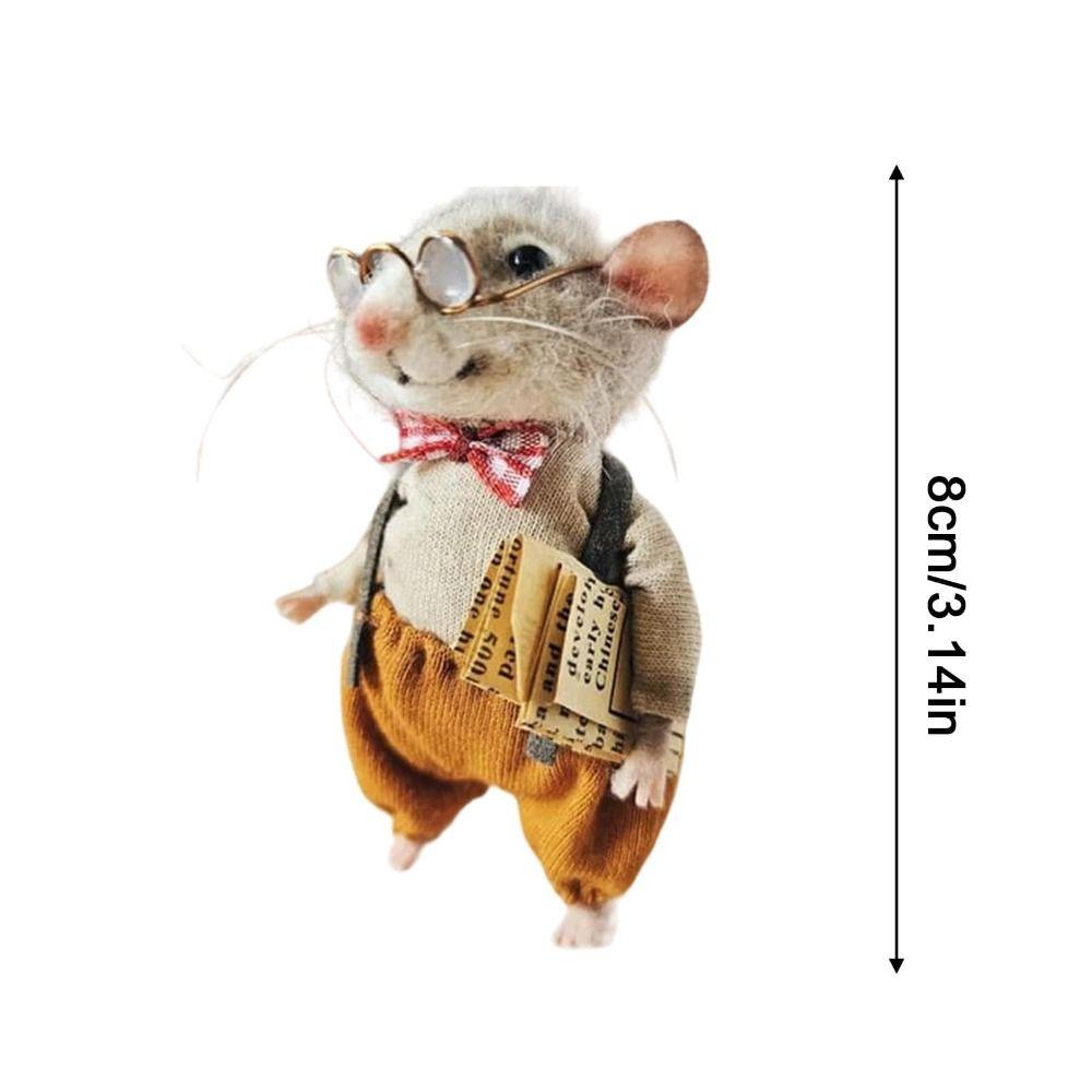 Милая валяная мышь из иглы, рождественские украшения из войлока на Новый год