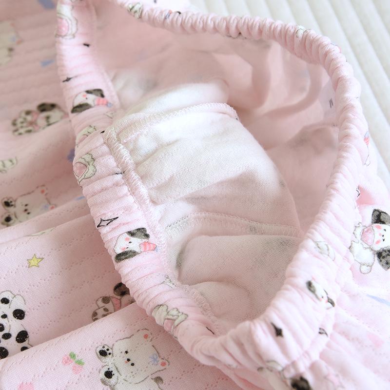 Женские мягкие пижамные брюки из чистого хлопка - Осенне-зимние тонкие повседневные брюки для дома с разрезами по бокам