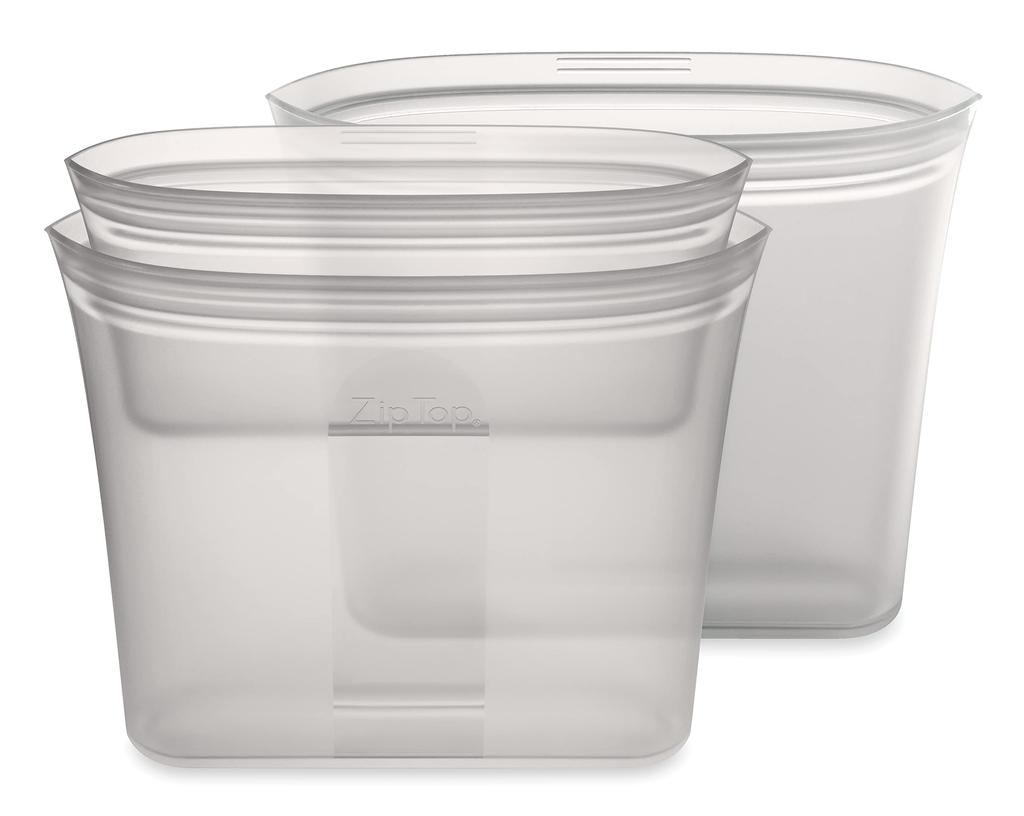 Zip Top Silicone Silicone Bag Storage Container Japanese Bag Sandwich 3 Piece Set Microwave Cooking Dishwasher Safe Frost White ZipTop [Genuine