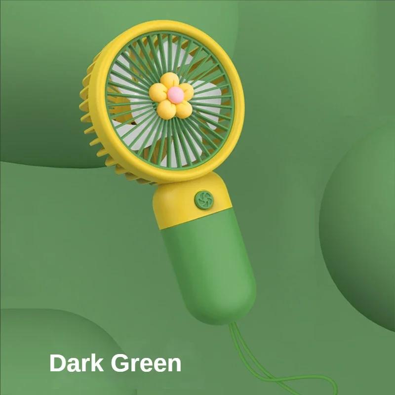 Летний Цветок Мини-вентилятор Портативный Ручной Вентилятор Мультяшный Милый Студенческий Настольный USB Зарядка Несколько стилей и цветов Вентилятор