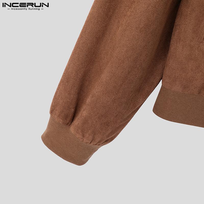 INCERUN Винтажные мужские лацканы с длинным рукавом на молнии из кожи PU в стиле пэчворк из замши, куртки