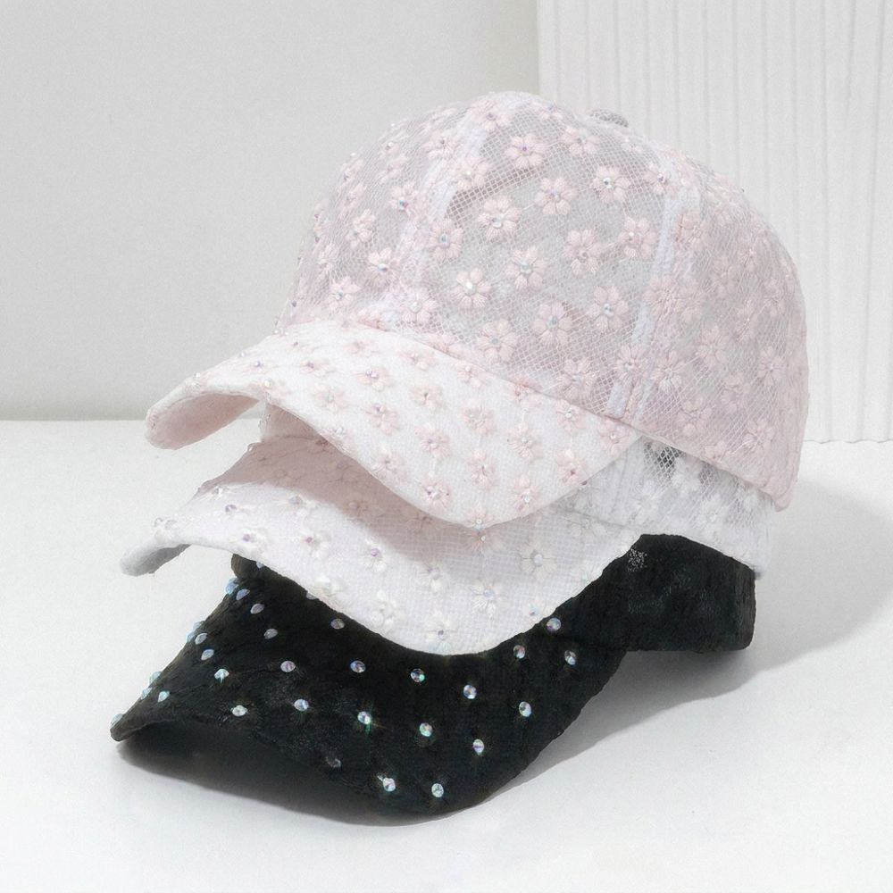 Lightweight Summer Baseball Cap Flower Embroidery Outdoor Sun Hat Female Fashion