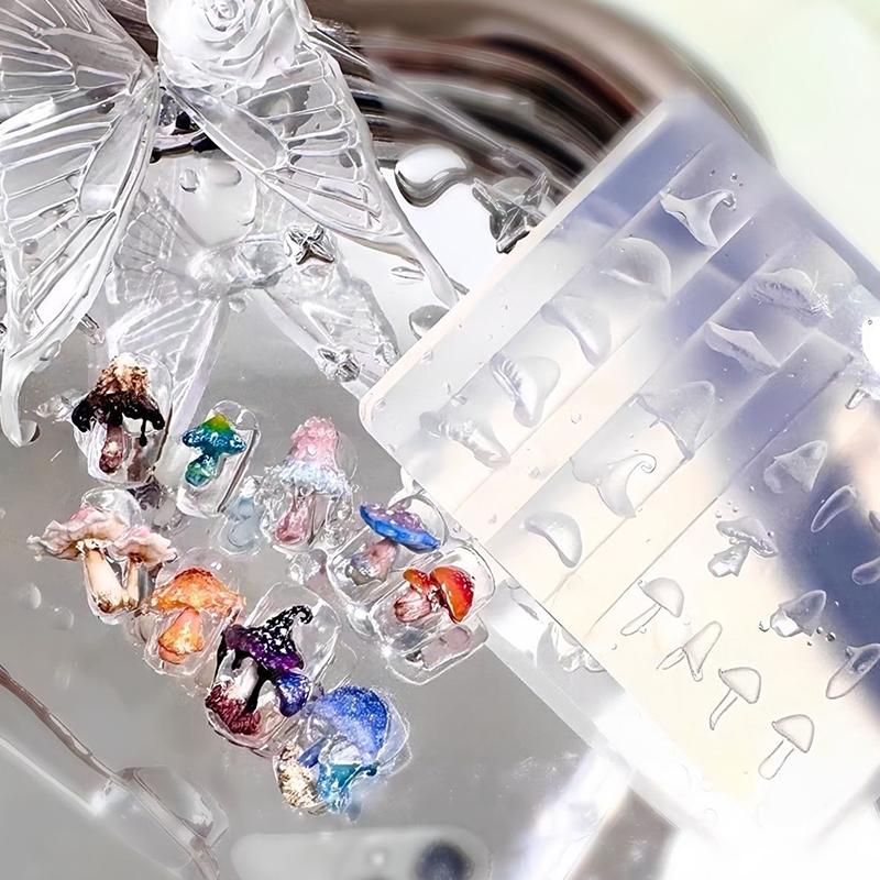 Силиконовая форма для штамповки дизайна ногтей в виде гриба, форма для маникюра для профессиональных мастеров маникюра и энтузиастов, инструмент для ювелирных изделий