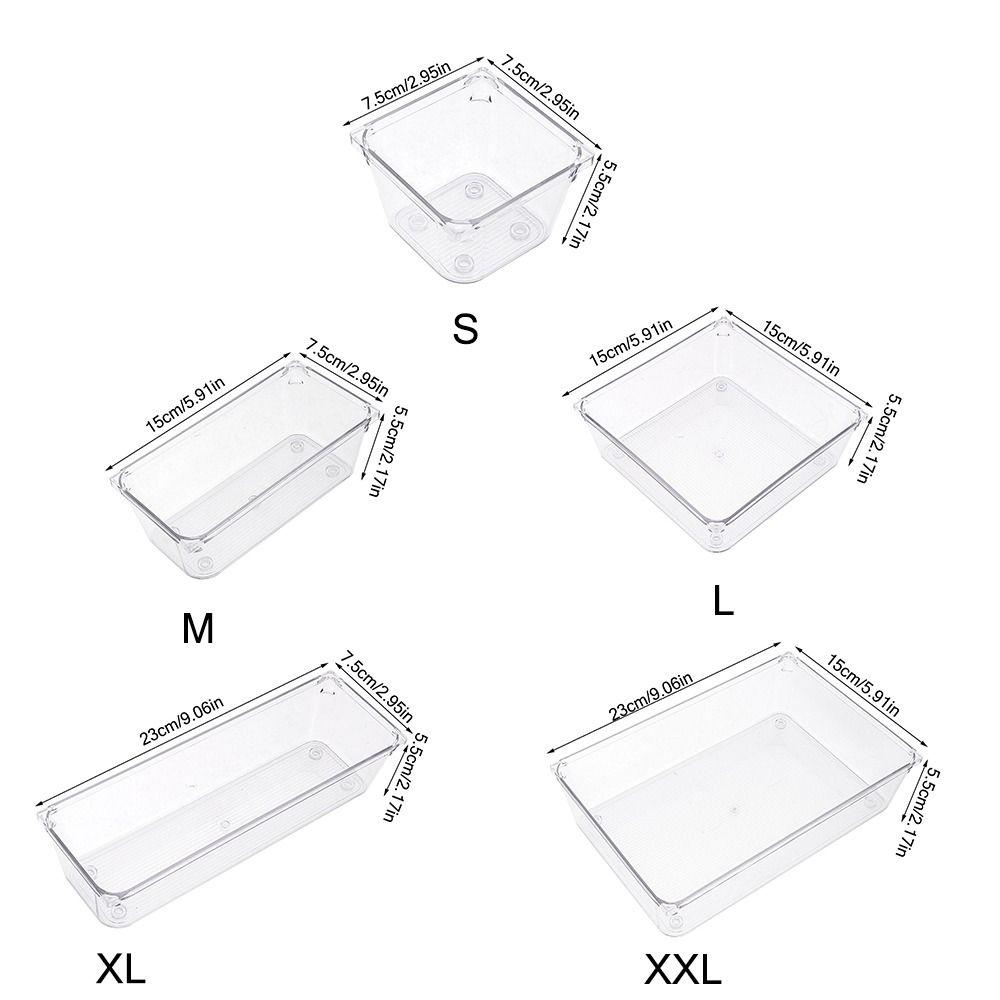 S/M/L/XL/XXL Настольный ящик для хранения Прозрачный органайзер для косметики Коробки Прочный органайзер для хранения