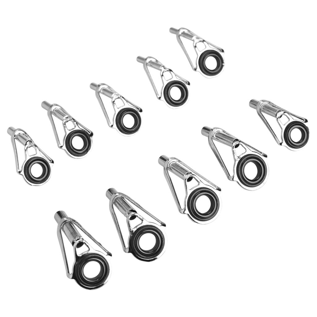 80Pcs Durable Fishing Rod Guide Rings Tips Set In 10 Sizes Replacement Accessory