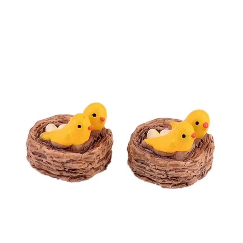 DIY Mini Oriole Bird Nest Fairy Tale Garden Cartoon Mini Dwarf Moss Terrace Micro Landscape Resin Crafts Desktop Ornament