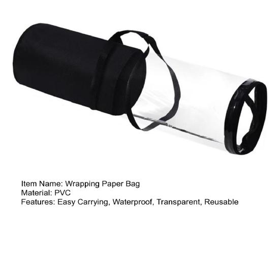 Wrapping Paper Storage Bag Waterproof Clear Wrapping Paper Holder Gift Wrap Protection Bag with Handles