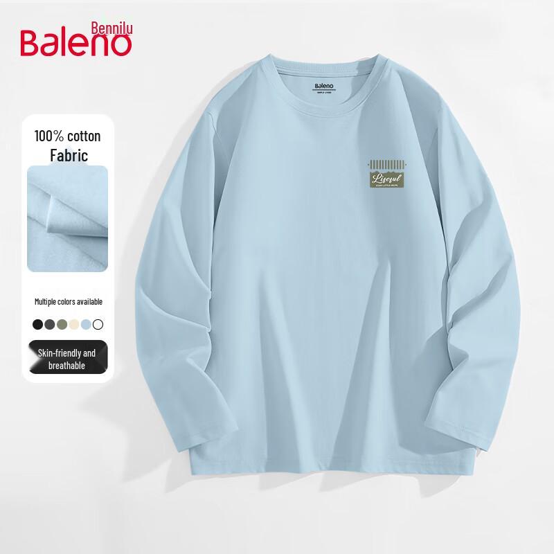Мужская футболка Baleno из чистого хлопка с длинным рукавом