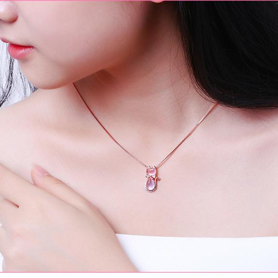 Sace Gems Женское ожерелье, кулон из медного сплава, натуральный кристалл гибискуса, женщина-кошка, кулон на ключицу, модный подарок