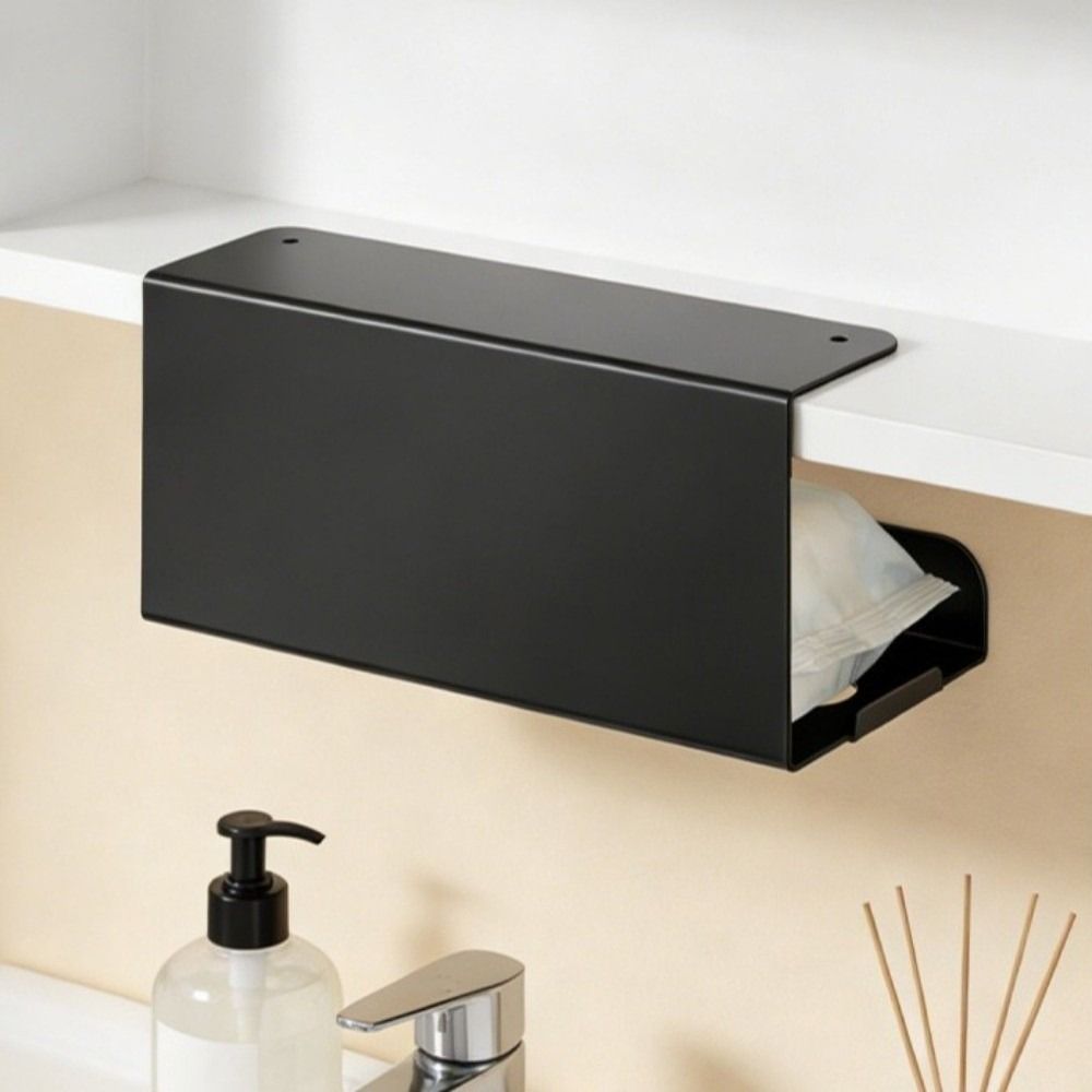 Punch-Free Wall-Mounted Tissue Rack Moisture-proof Napkin Storage Holder Under Cabinet