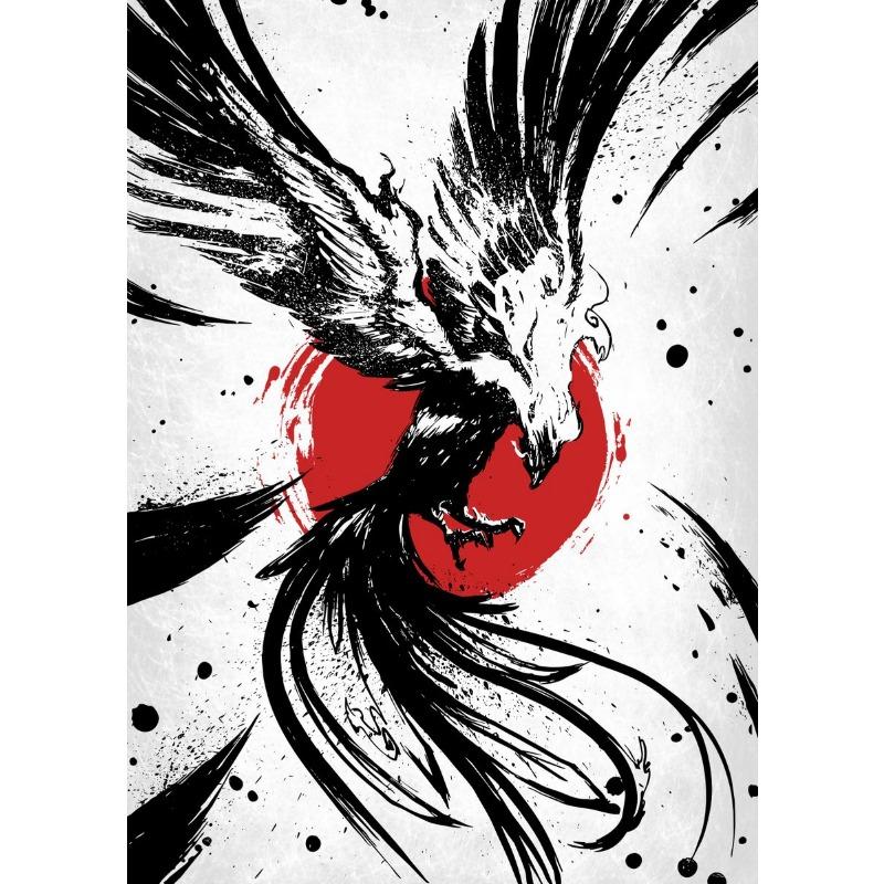 Японский Черный Самурай Гейша Карп Кои Фигурки Воина Закат Искусство Живопись Настенные Холст Постеры и Принты Гостиная Домашний Декор