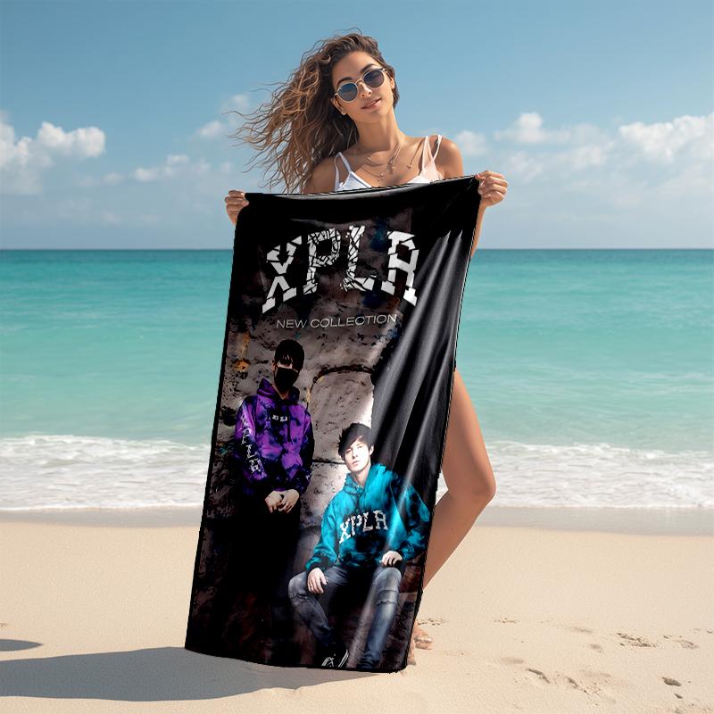 Beach Towel with Sam and Colby Pattern - soft,absorbent,machine washable Lightweight&Modern,swimming,Travel Essentials