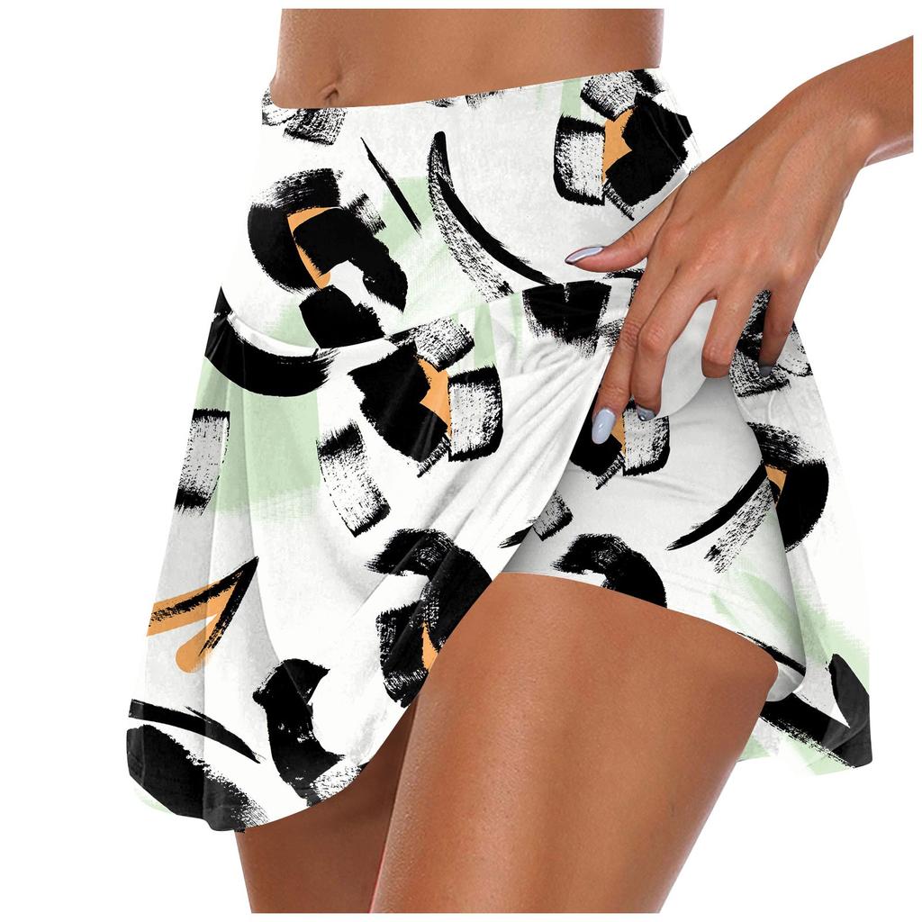 Женские спортивные эластичные плиссированные теннисные юбки для бега, йоги, внутренние шорты, эластичные спортивные шорты для гольфа