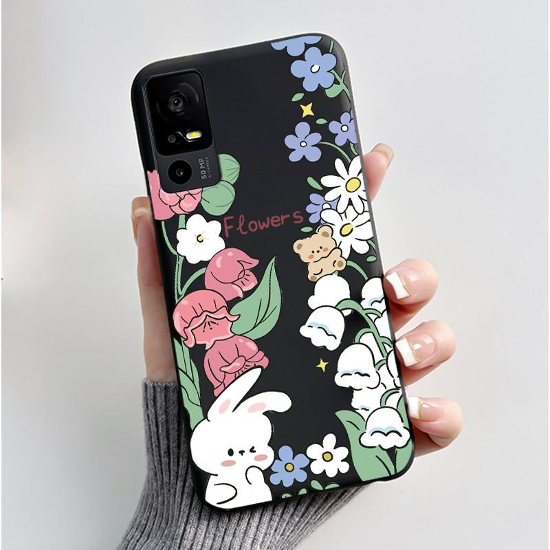 Cute Casing For TCL 40R/Sharp Aquos V6 5G Lucky Design Soft Black Case For TCL 40 SE Drift Bottle Pattern Shockproof Shell