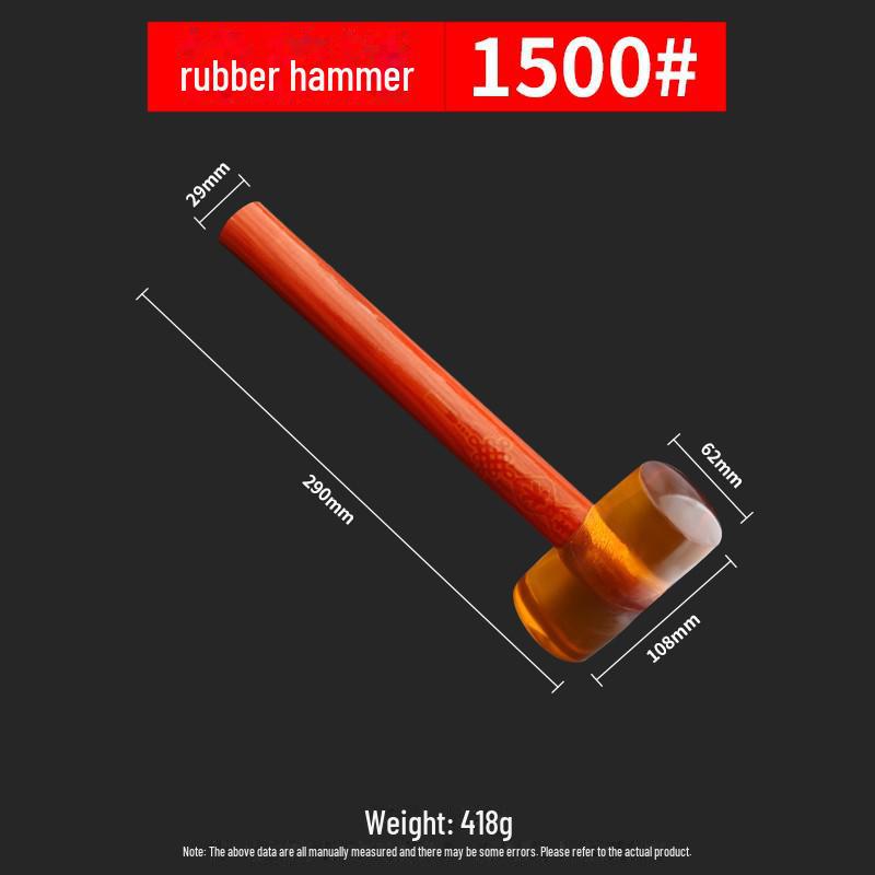 Прозрачный резиновый молоток с деревянной ручкой — идеально подходит для укладки плитки, мрамора и пола