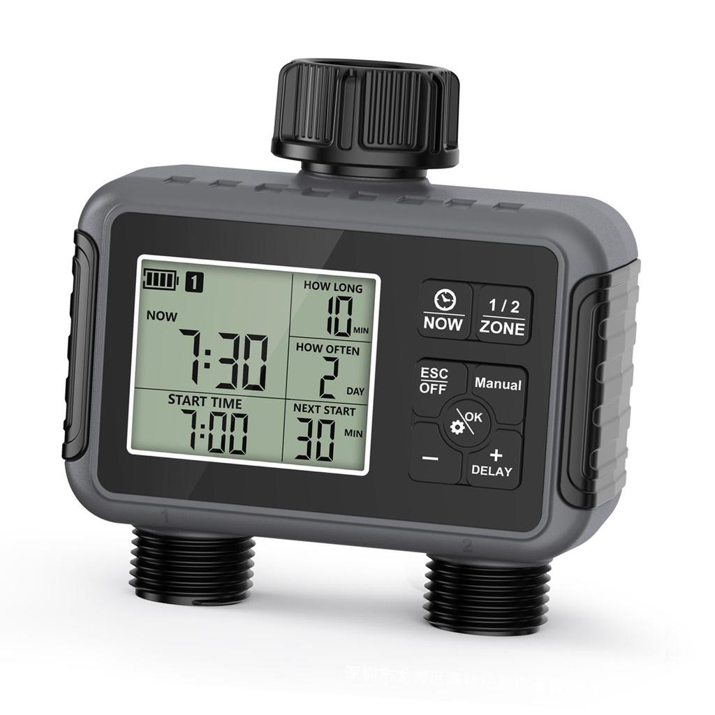 Умный таймер полива с двумя выходами, таймер полива для сада, газона с задержкой из-за дождя, автоматический