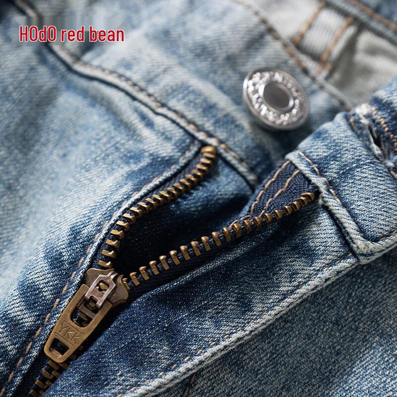 Мужские джинсы Hongdou Cool-Touch стрейч слим прямого кроя, можно стирать в машине