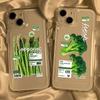 Мягкий прозрачный чехол для телефона для iPhone 17 Чехол для iPhone 11 14 15 12 Pro Max 7 8 14 16E Plus SE 2020 Чехол с овощной наклейкой