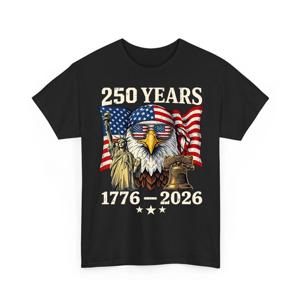 250 лет Флагу США 250-летие США Белоголовый орлан Патриотическая Ретро Футболка Унисекс Футболка