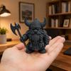 Статуэтка воина-гнома викинга Yousheng, 3D-печатная фигурка варвара, Шлем с рогами, Настольный декор для дома и офиса, Коллекционный подарок